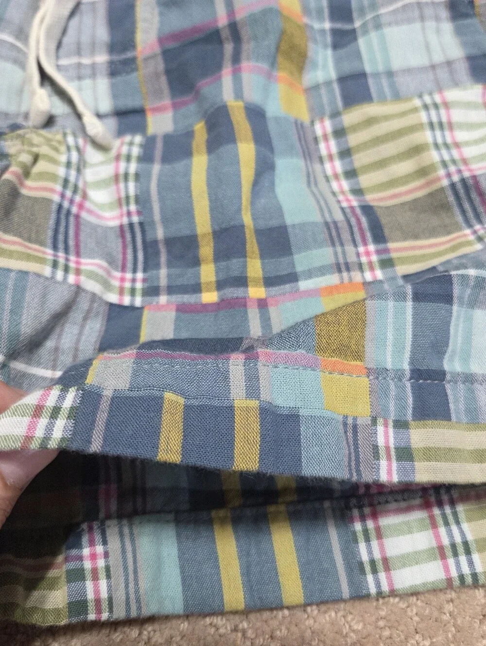 J.Crew 6 dock short in Indian madras patchwork plaid Mens XS Summer Comfort